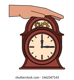 time clock antique classic style watch alarm cartoon vector illustration graphic design