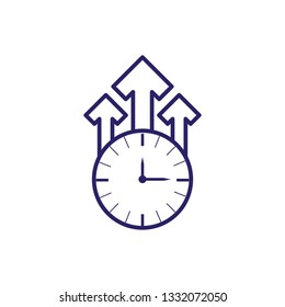 time clock with arrows up