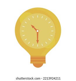 reloj en el icono de la bombilla aislado