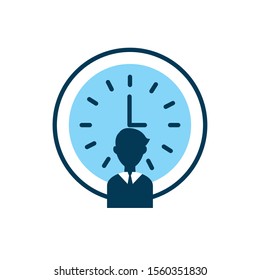 time clock with businessman icon vector illustration design