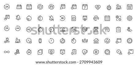 Time, clock and Calendar related line icon set. modern line icon illustration collection