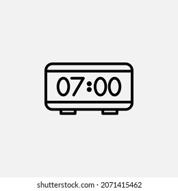Concepto de diseño de iconos de línea de reloj digital, hora, reloj 
