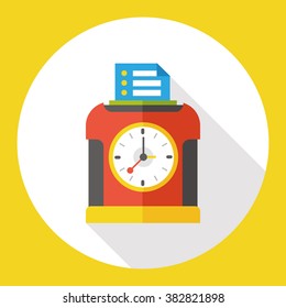 Time clock flat icon