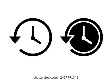 Time, Clock, History icon line and solid Style. Account history icon. vector illustration