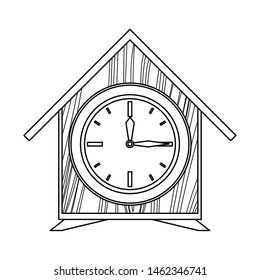 time clock home watch alarm cartoon vector illustration graphic design