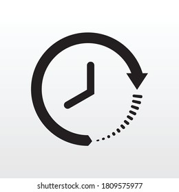 Time Clock Icon black isolated on white background vector illustration. Creative circle clock icon design