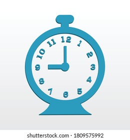 Time Clock Icon blue isolated on white background vector illustration. Creative circle clock icon design