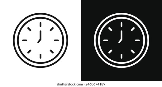 Time Clock Icon Collection. Wall Clock Vector Symbol. Schedule Timer Graphic.