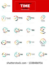 Time clock icon concept, mega vector collection