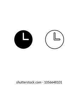 time clock icon with fill and outline