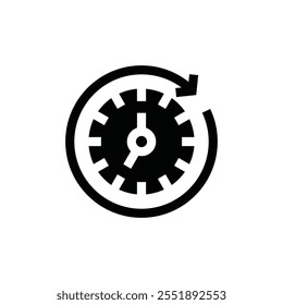 Time clock icon flat vector design