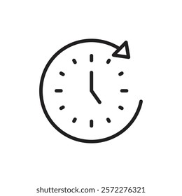Time clock icon Flat vector set outline