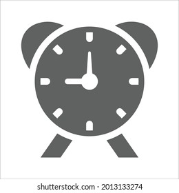 Time, clock icon. Gray vector graphics.