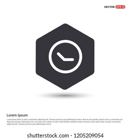 Time, clock icon Hexa White Background icon template - Free vector icon