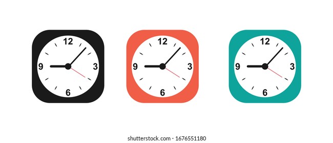 Time and clock icon. isolated on white, vector Illustration