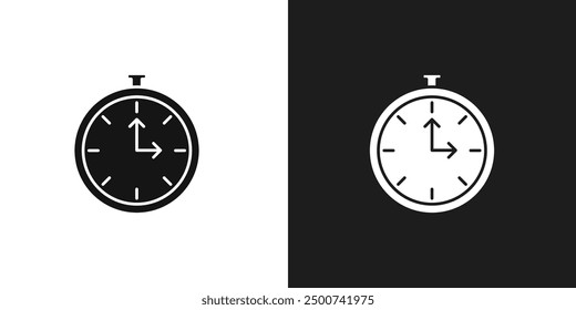 Time clock icon line art vector