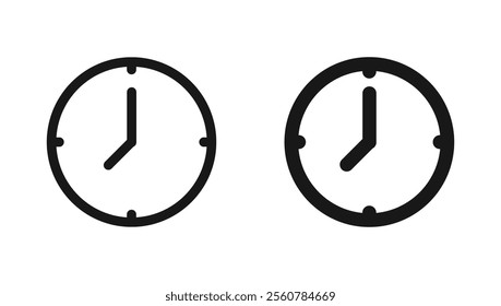 Time Clock icon set. Alarm clock icon. watch icon symbol. Hours Dial, Business Time, 