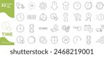 Time and clock icon. Set of clock icons, time settings, delivery times,...