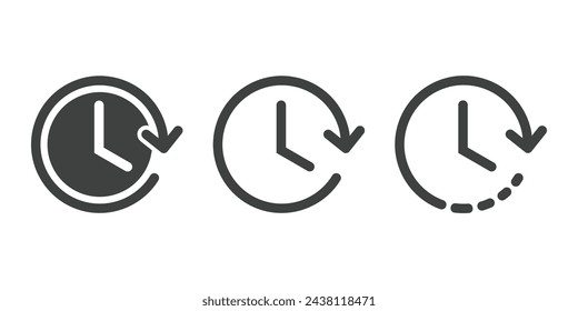 Icono de Tiempo y Reloj sobre fondo blanco. Ilustración vectorial.