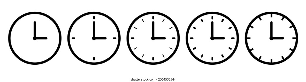 Time clock icon set simple design