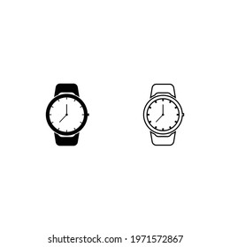 time and clock icon set vector sign symbol