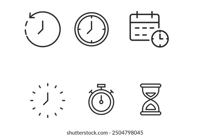 Time and clock icon set. vector	