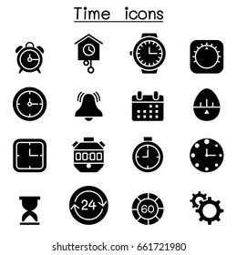 Time & clock icon set Vector illustration Graphic Design