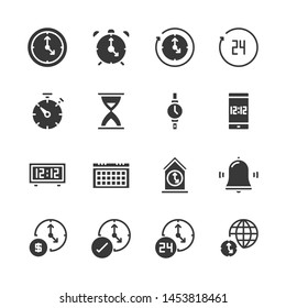 Time and clock icon set.Vector illustration