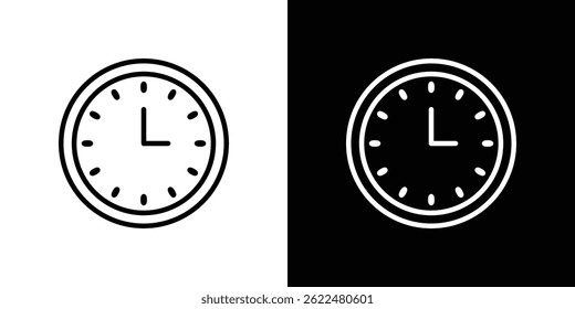Ícone do relógio de ponto forma gráfico simples clipart símbolo. linha fina contorno arte
