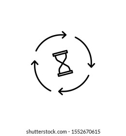 Time and clock icon, speed, alarm, restore, management, watch thin line symbols for web and mobile phone on white background - editable stroke vector illustration eps10