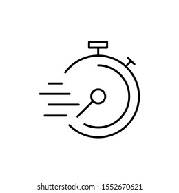 Time and clock icon, speed, alarm, restore, management, watch thin line symbols for web and mobile phone on white background - editable stroke vector illustration eps10