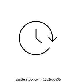 Time and clock icon, speed, alarm, restore, management, watch thin line symbols for web and mobile phone on white background - editable stroke vector illustration eps10