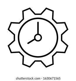 Time and clock icon, speed, alarm, restore, management, watch thin line symbols