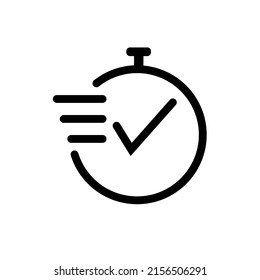 Icono de hora y reloj, velocidad, alarma, restauración, administración, mirar símbolos de línea delgada para web y teléfono móvil en fondo blanco
