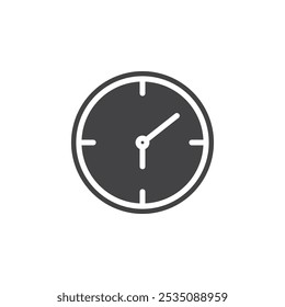 Icono de reloj de tiempo Marca de símbolo en estilo relleno