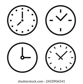 Time and clock icon. Time symbols collection. Vector