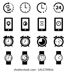 Time and Clock Icon template vector