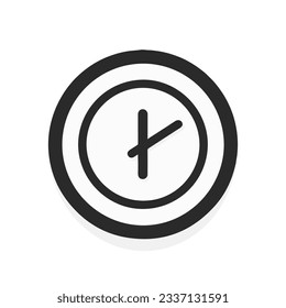 Time and clock icon. Clock icon in trendy flat and line style isolated on background. Icons for date, time, era, duration, period, span, hour, minute, watch, timer, time keeper.