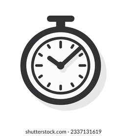 Time and clock icon. Clock icon in trendy flat and line style isolated on background. Icons for date, time, era, duration, period, span, hour, minute, watch, timer, time keeper.