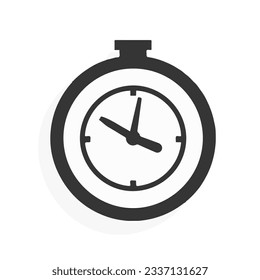 Time and clock icon. Clock icon in trendy flat and line style isolated on background. Icons for date, time, era, duration, period, span, hour, minute, watch, timer, time keeper.