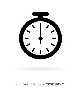 Time and clock icon. Clock icon in trendy flat and line style isolated on background. Icons for date, time, era, duration, period, span, hour, minute, watch, timer, time keeper.