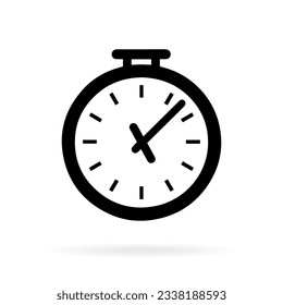 Time and clock icon. Clock icon in trendy flat and line style isolated on background. Icons for date, time, era, duration, period, span, hour, minute, watch, timer, time keeper.