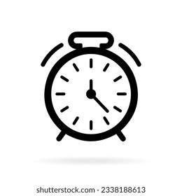 Time and clock icon. Clock icon in trendy flat and line style isolated on background. Icons for date, time, era, duration, period, span, hour, minute, watch, timer, time keeper.