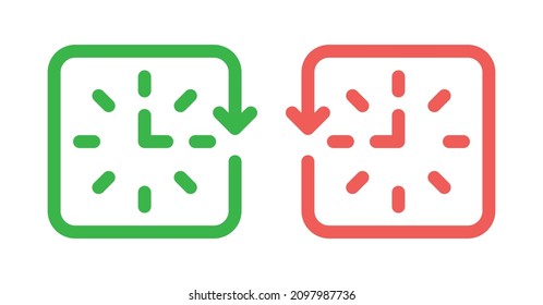 Ilustración vectorial de icono de tiempo y reloj.