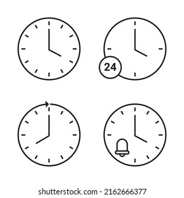 Time and clock icon. Vector linear icon set