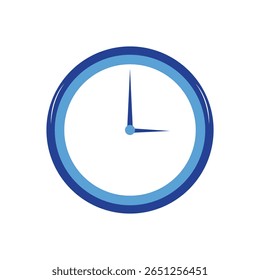 Time clock icon vector Schedule designs. Blue wall clock line icon. Wall clock vector icon , linear style. Clock icon in trendy flat style isolated on white background