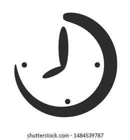 Time clock icon. Vector clock showing simple time.
