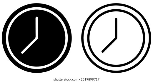 Time clock icon. Wall clock vector icon.