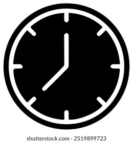 Time clock icon. Wall clock vector icon.