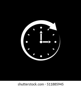 Time, clock icon. Time and watch, timer, clock symbol. UI. Web. Logo. Sign. Flat design. App. Stock vector